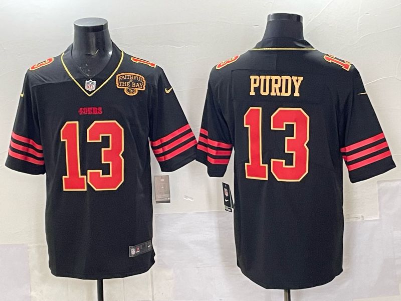 Men 2025 Nike San Francisco 49ers #13 Purdy Black Limited NFL Jersey style 0063